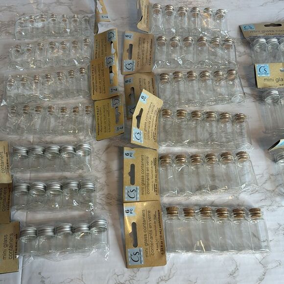 Mini aluminum Lid / cork lid Glass Vial Jars Containers craft potion bottles - Picture 7 of 7